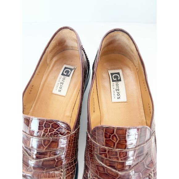 Giorgio’s Palm Beach Croc Leather Loafers Brown Men’s Size 12 main image 6